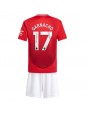 Manchester United Alejandro Garnacho #17 Kotipaita Lasten 2024-25 Lyhythihainen (+ shortsit)